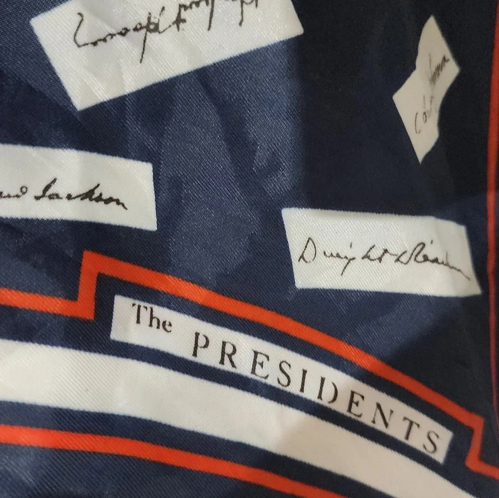 70s Patriotic U.S. Presidents Acetate Scarf